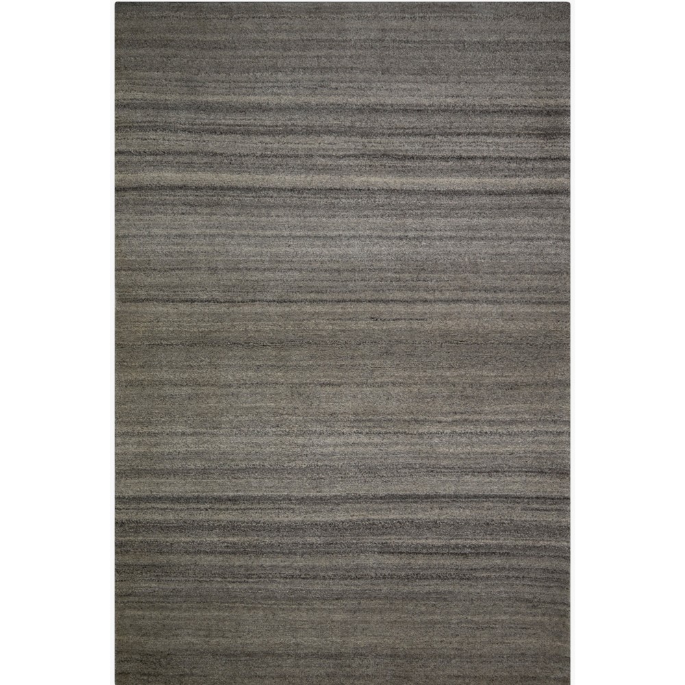 Royal Delhi Stripe Hand Knotted Wool Rug in Grey